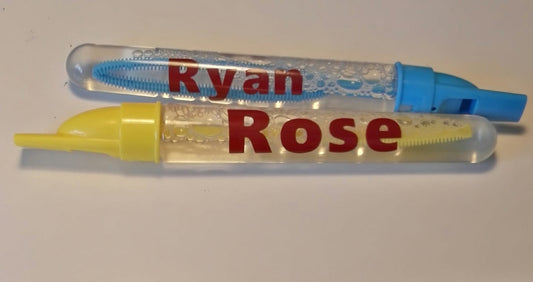 personalised bubble wands with built in whistle