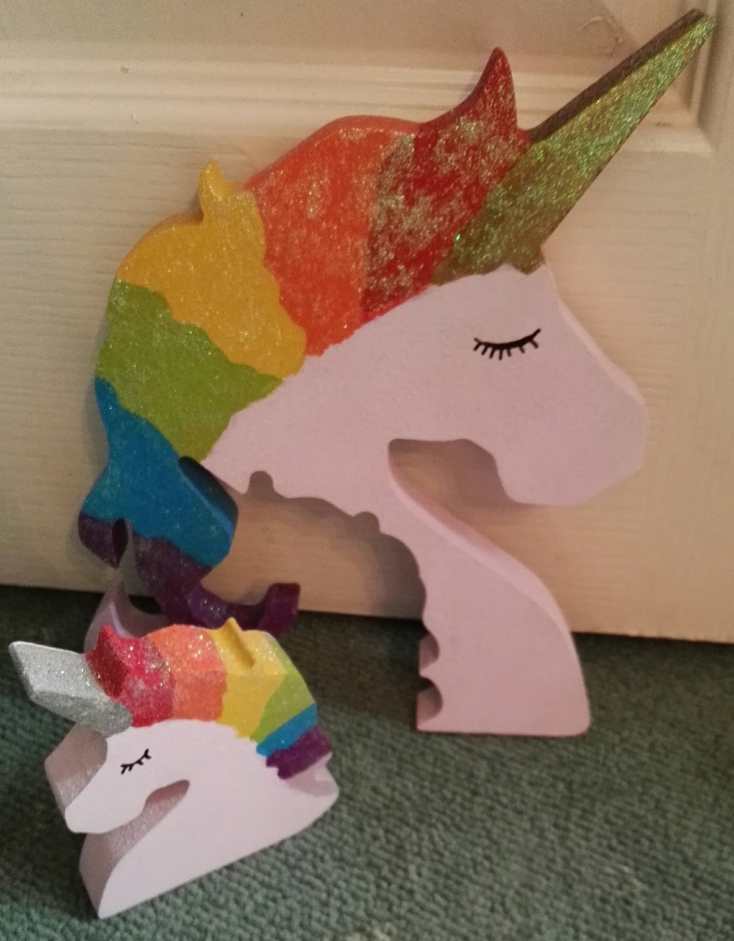 Interlocking Unicorn Adult and baby