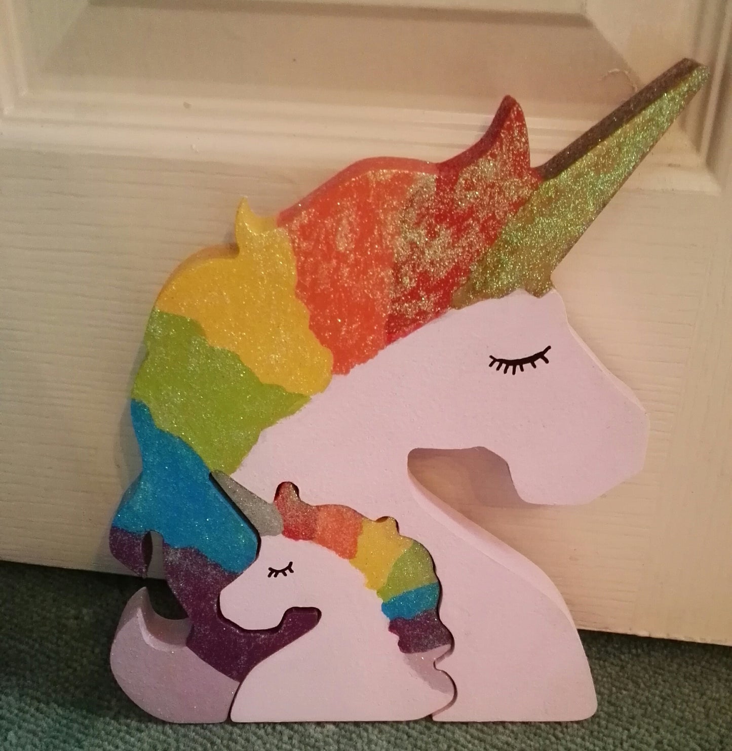 Interlocking Unicorn Adult and baby