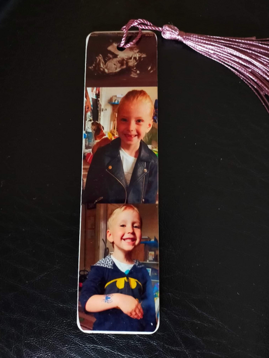 Sublimation printed Aluminium bookmark.