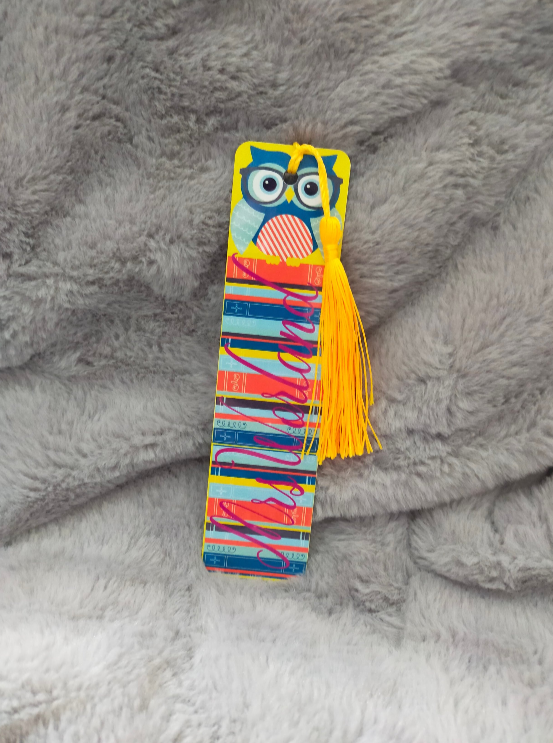 Sublimation printed Aluminium bookmark.