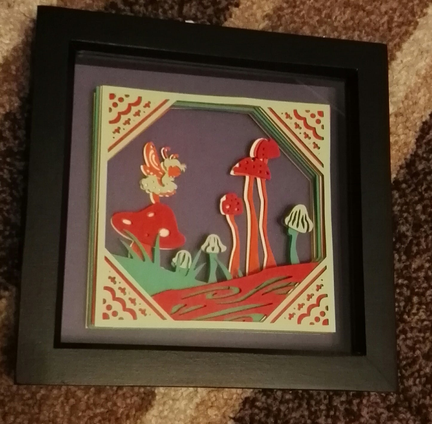mushroom papercut with fairy